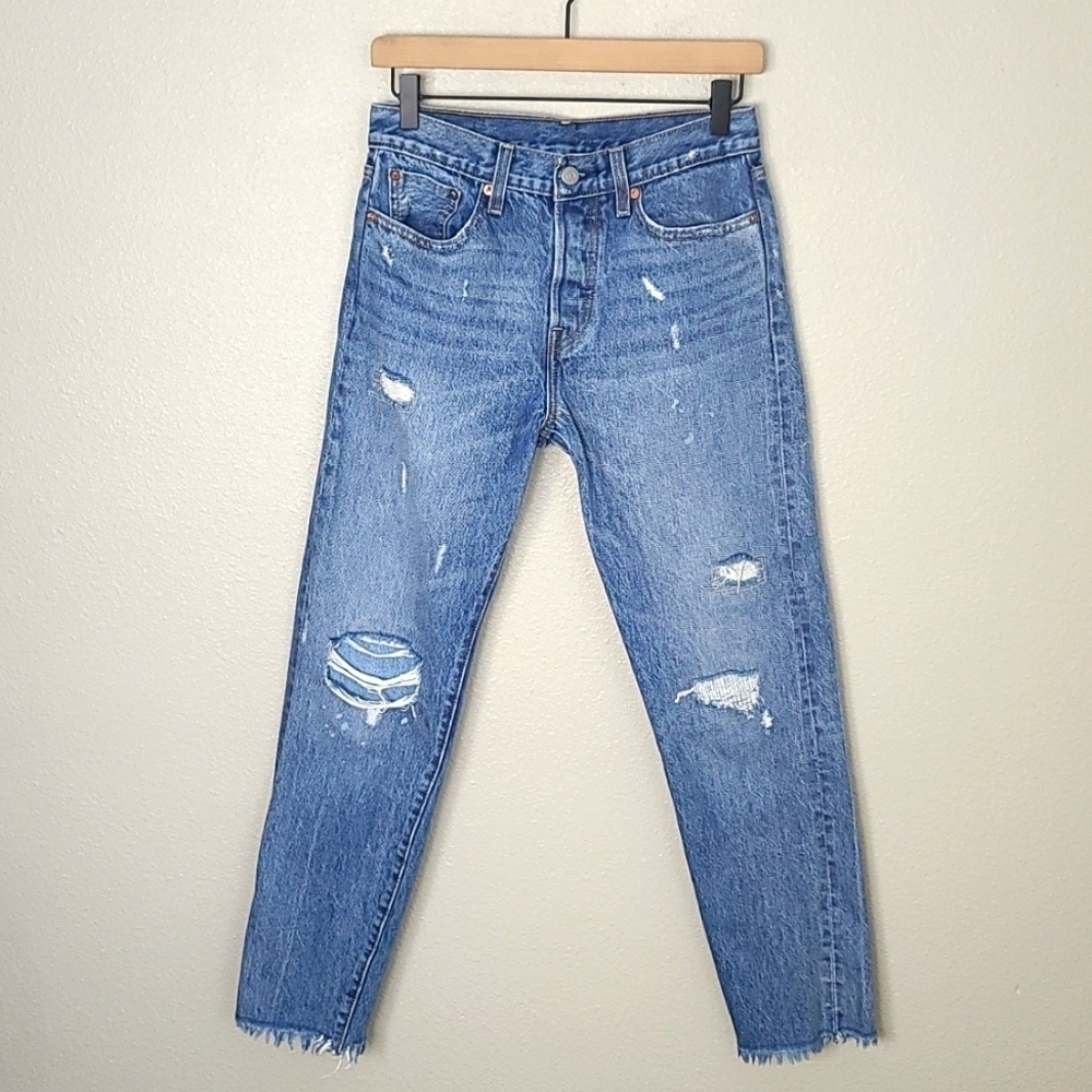 Levi's Original Fit High Rise Distressed Jeans